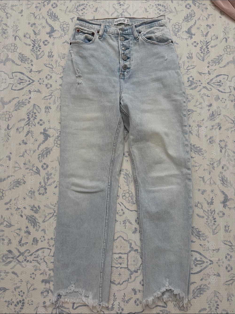 Abercrombie Curve Love High-Rise Staright Ankle Button-Fly Women's Jeans